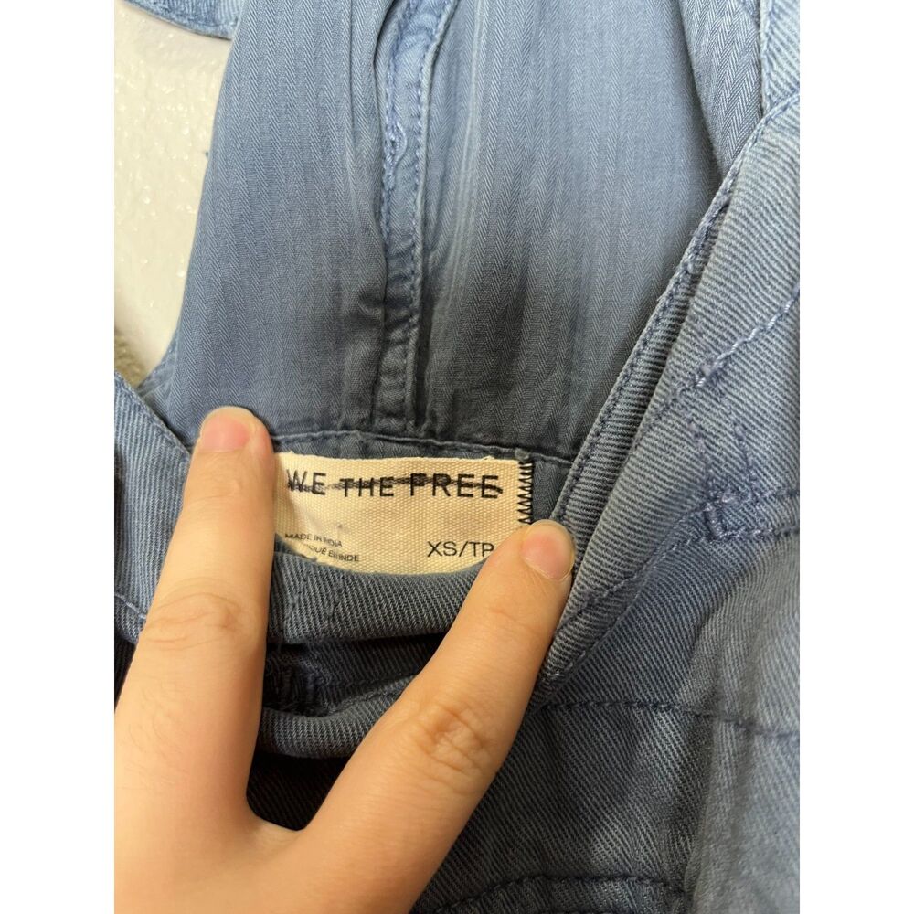 Free People We The Free Felix Tapered Overalls Blue Size XS NWOT $148 retail - Picture 9 of 10